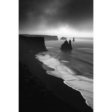 Black and White Ocean Painting